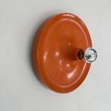 Honsel orange space age disc lamp , 1970s selected by Charlotte perriand