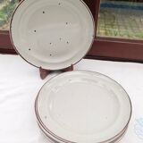 6 flat plates in Sarreguemines stoneware