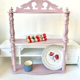 Carved wooden wall shelf