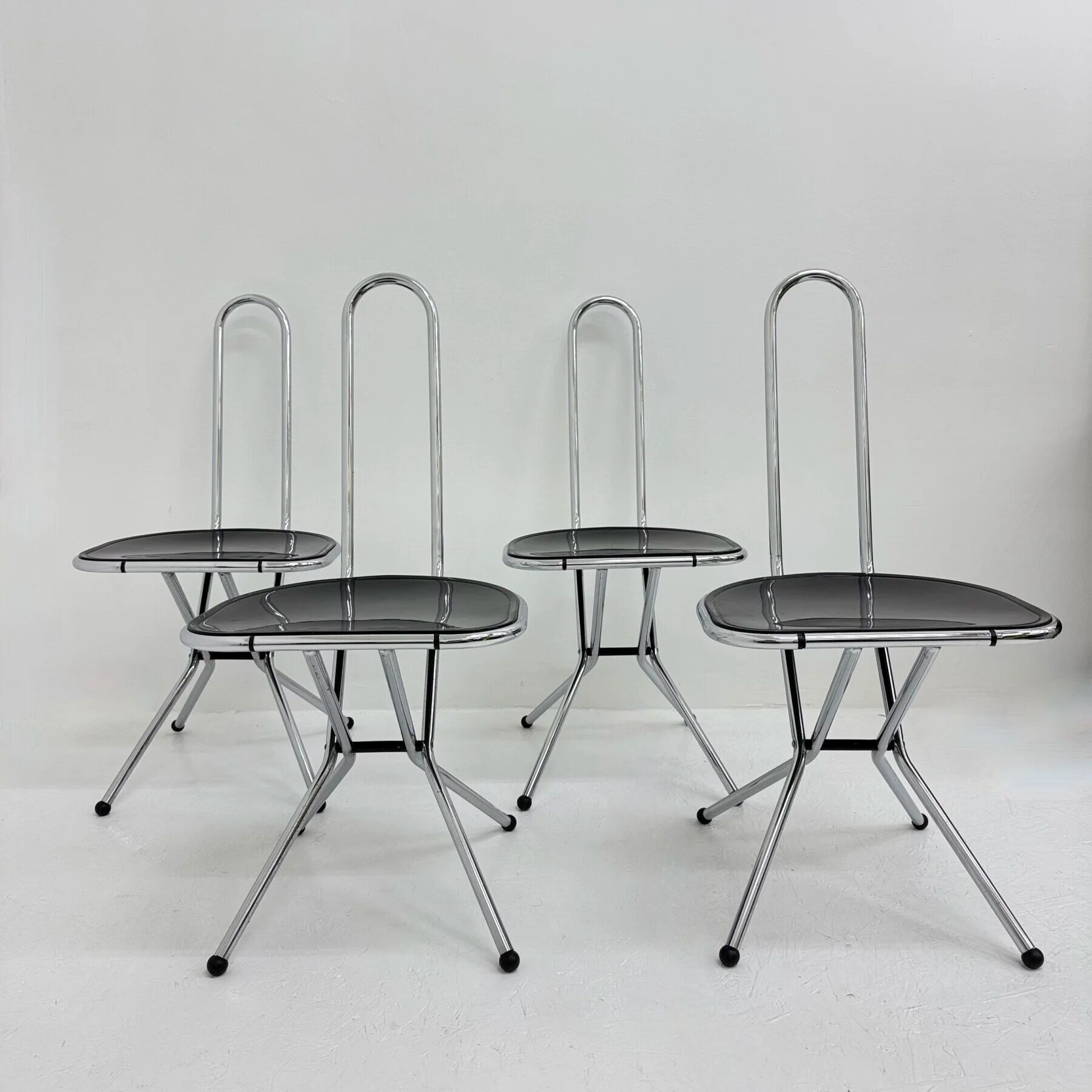 Set of 4 postmodern folding chairs by Niels Gammelgaard for Ikea, 1980s