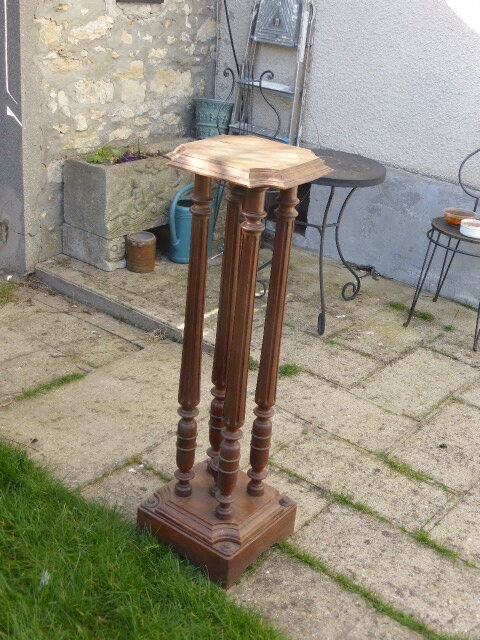 Old wooden saddle, 4 columns, chiseled,