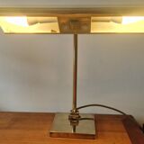 Lampe de bureau style banquier laiton 1970