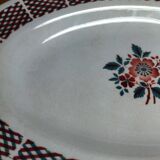 Ancien plat de service motifs fleurs  st amand vintage