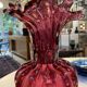Murano glass vase, tinted and bubbled.