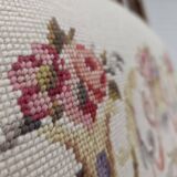 1930s, Danish highback rocking chair, original hand woven wool, ash wood.