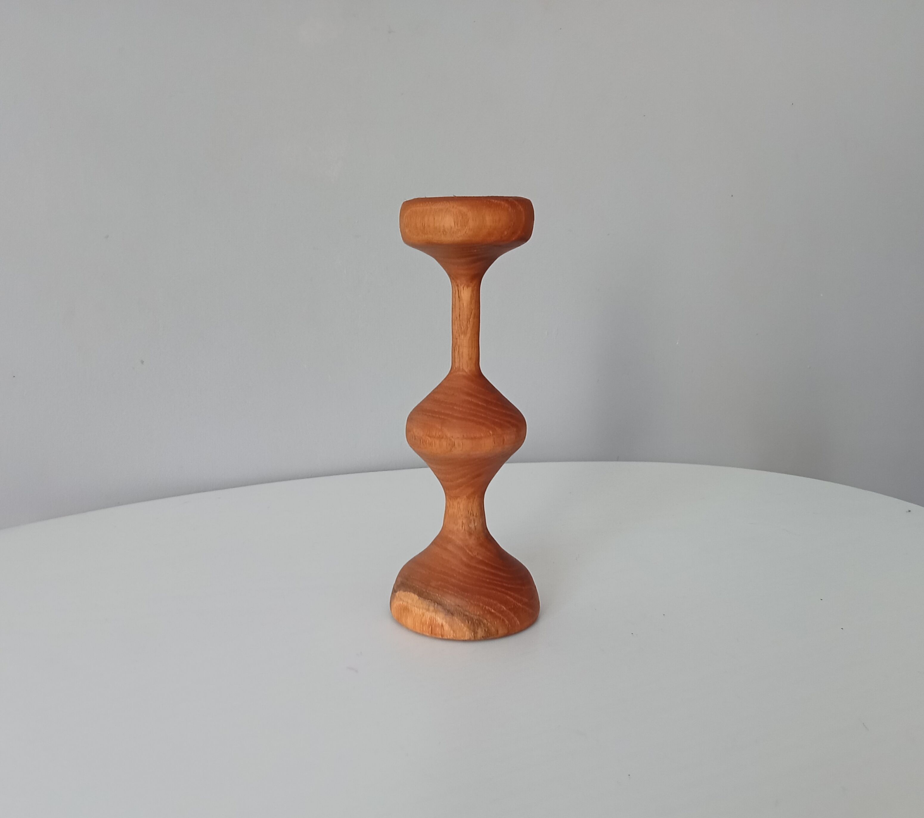 Vintage olive wood candle holder