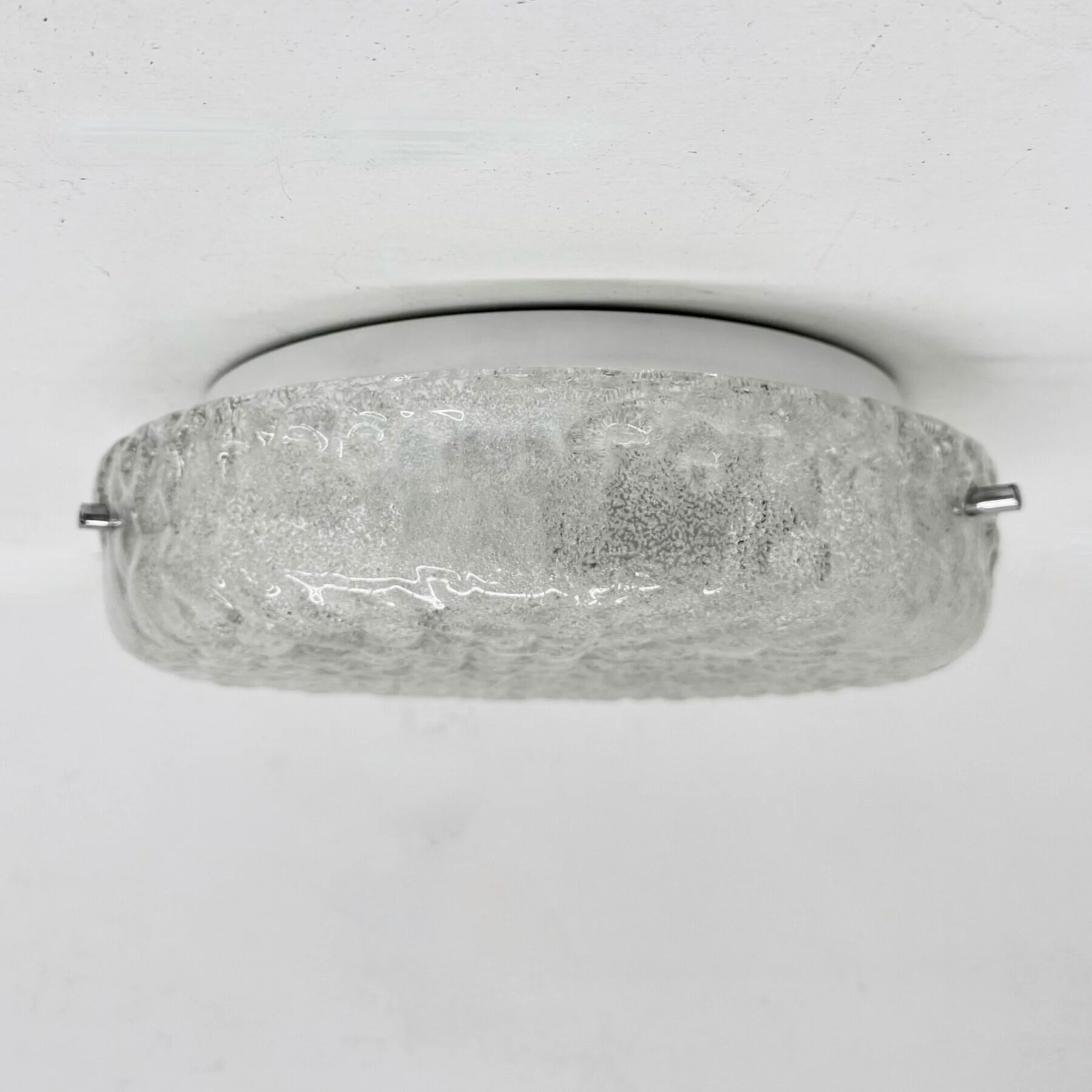 German vintage textured Murano glass flush mount, 1960s