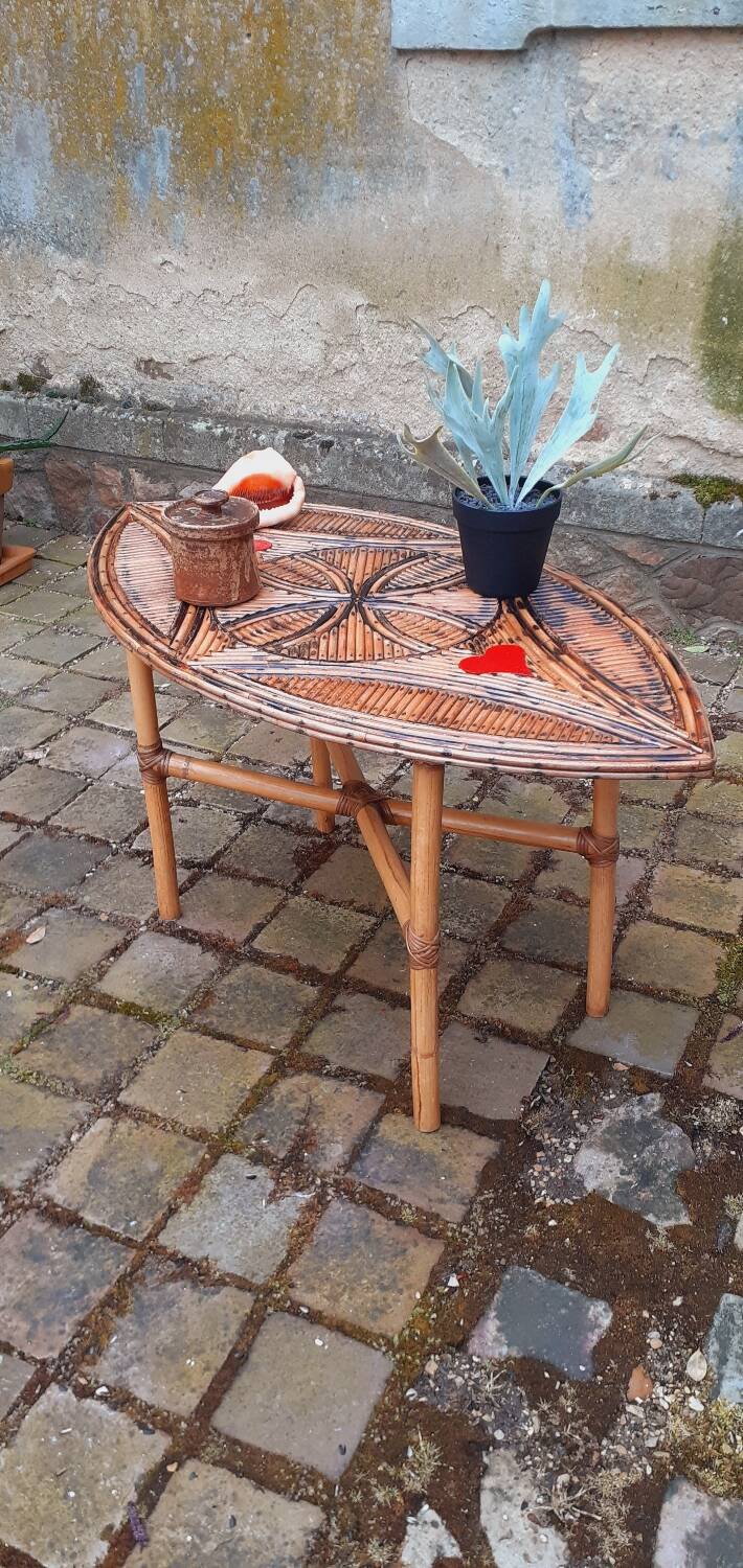 1960s rattan coffee table