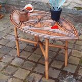 60s rattan coffee table