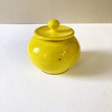 Yellow glazed ceramic sugar bowl