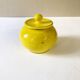 Yellow glazed ceramic sugar bowl