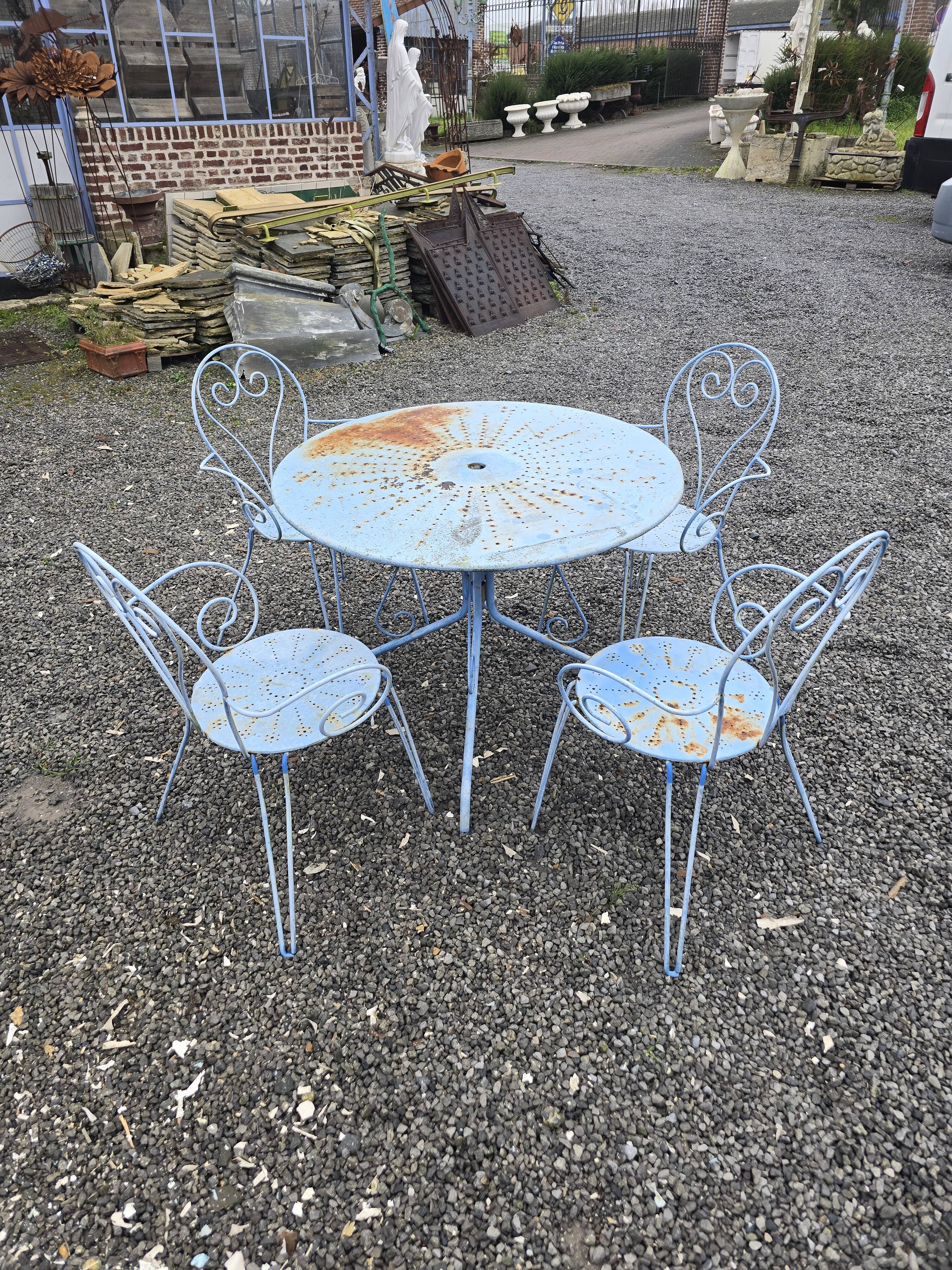 Wrought iron garden furniture