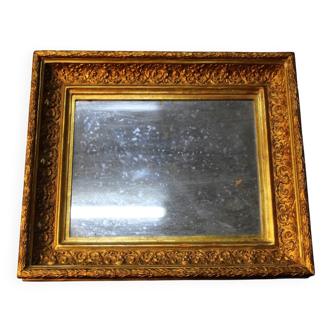 Antique,19th-century, gilt-framed wood wall mirror, Napoleon Ill