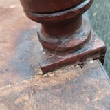 Table bouillotte ancienne avec plateau marbre style louis xvi