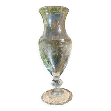 Engraved amphora vase