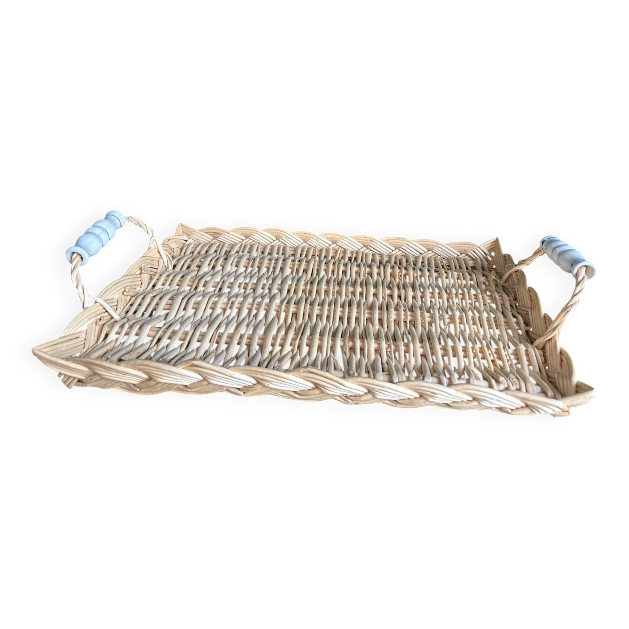 Wicker and ceramic dish