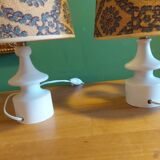 2 vintage 60's wooden bedside lamps