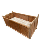 Vintage wooden children's crib bed with mattress 1950