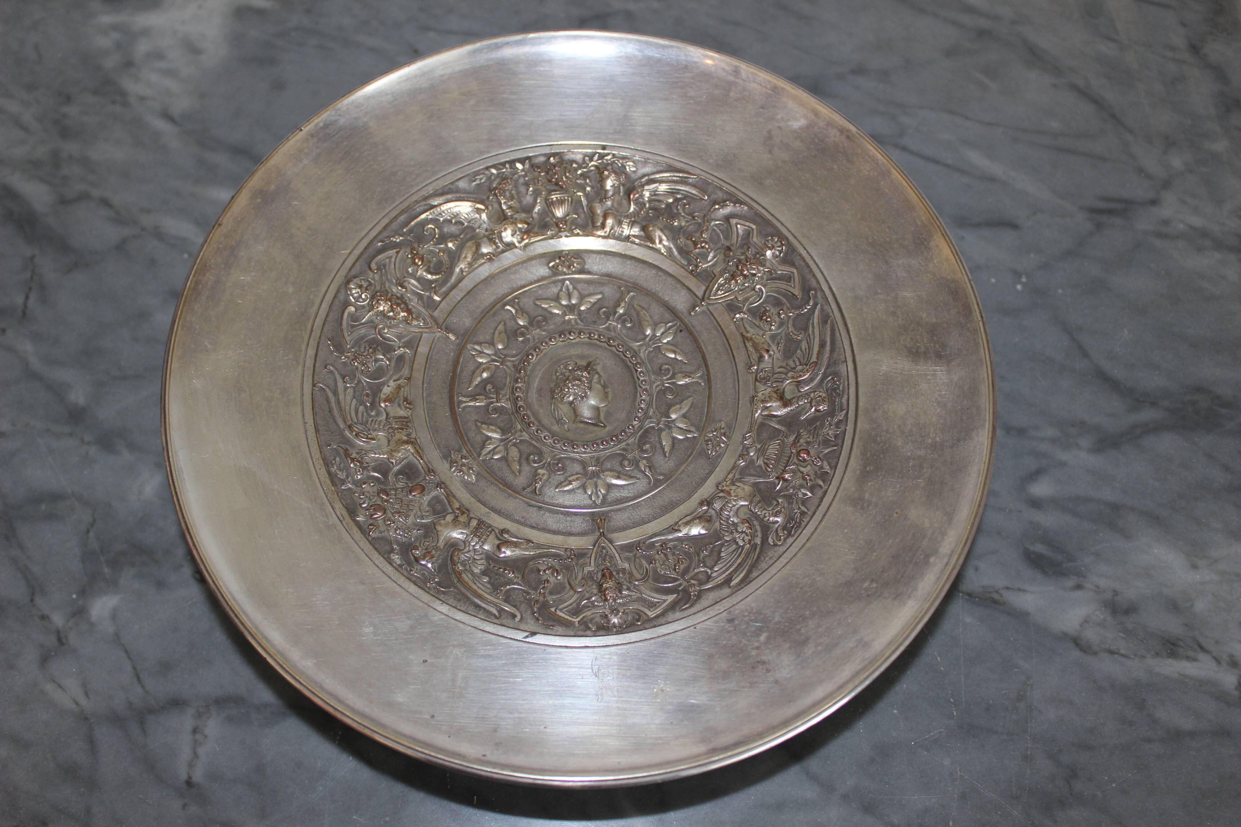 Silver metal compotier