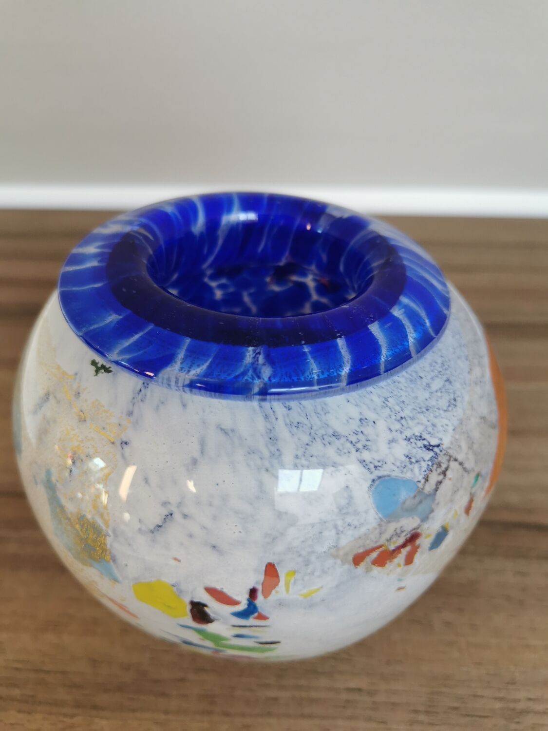 Vase en verre soufflé signé Jean Claude Novaro