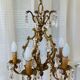 20th century gilded bronze cage chandelier with tassels