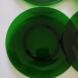 6 plats en verre vert