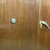 3-door mahogany wardrobe in Art Deco style from the 1950s, removable into 3 parts