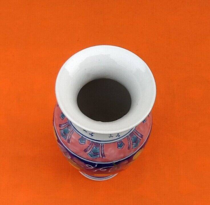 Baluster vase Polychrome ceramic Floral decoration