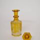 Bohemian glass carafe engraved amber colour