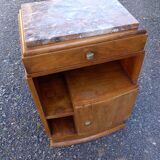 art deco bedside oak and marble