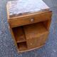 art deco bedside oak and marble
