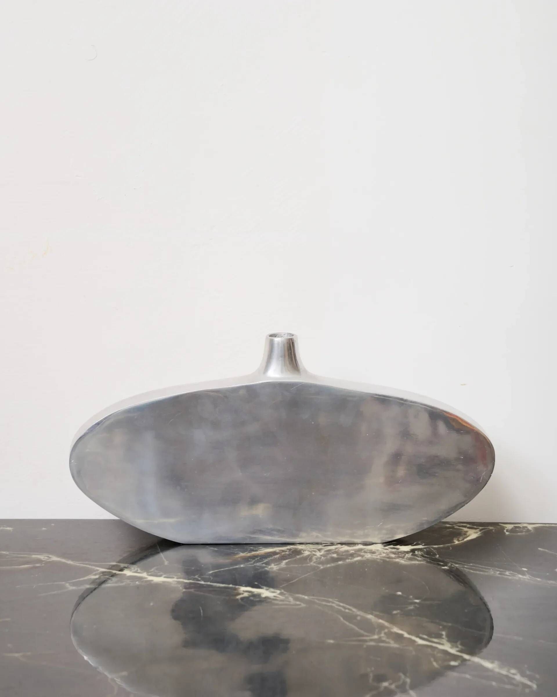 Aluminium cast vase "Ovoid", 1970s