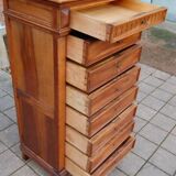 Semainier Napoléon III en noyer fin du 19e siècle