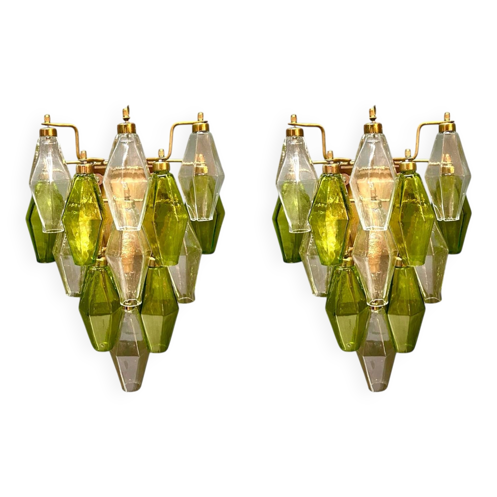 Murano Glass Poliedri Sconces, Italy, 1980s - Set of 2