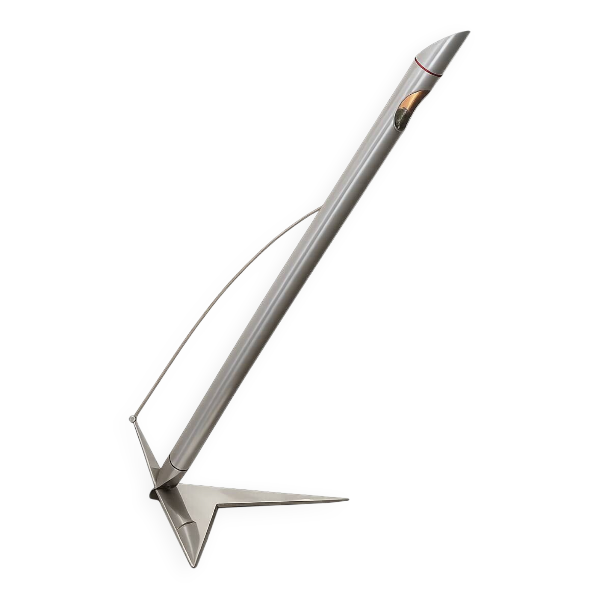 1990s Space Age lamp, nickel-plated brass and aluminium, 40 cm