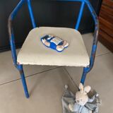 Blue metal child chair