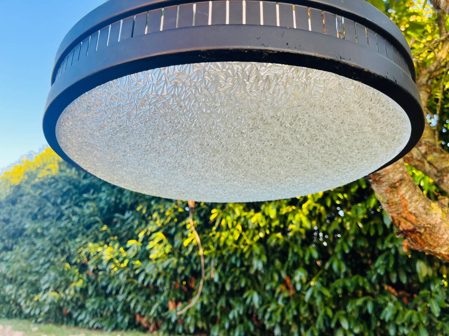 Metal and glass ceiling light, 1970