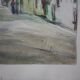 Watercolor by Alfred Doll representing "a street of Riquewihr" - 30 x 37cm