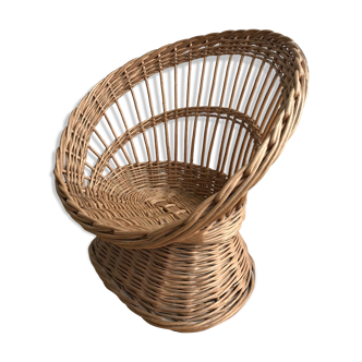 Wicker basket armchair for children