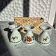 Vintage porcelain egg cup trio from Paris – Poppy & basket decor