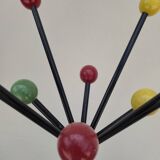 Vintage parrot coat rack with colored balls, 1950s design