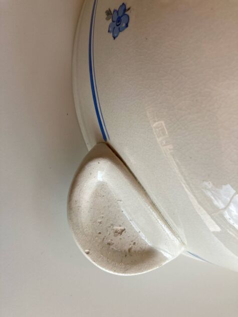 Vintage faience soup tureen Salins