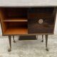 Vintage display bar cabinet on wheels from the 60s/70s.