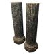 Pair of black and green scagliola columns from the 19th century.