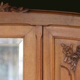 Majestic solid walnut wardrobe. Stamped work, late 19th century.