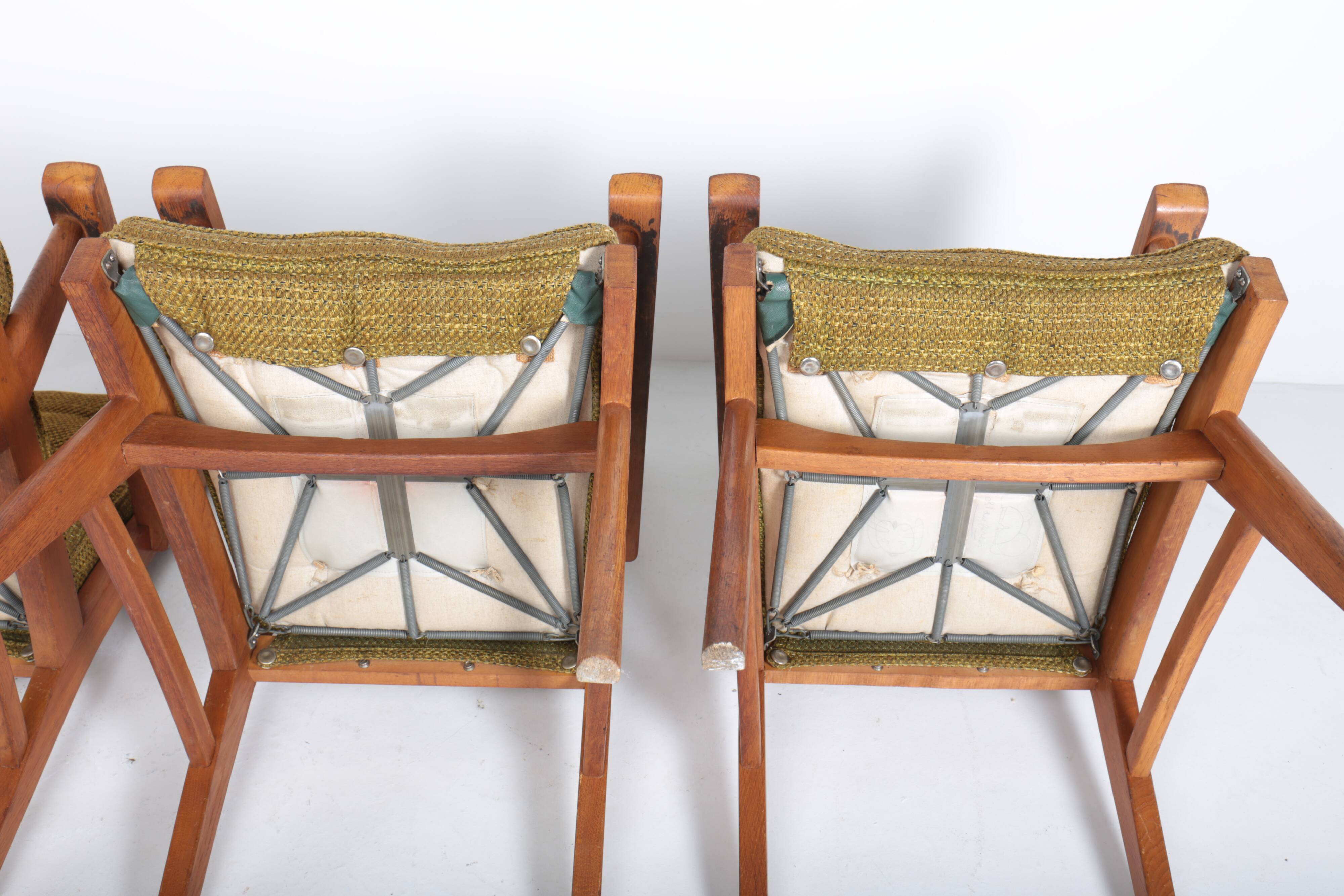 Set of 4 vintage Free-Span FS-116 armchairs, 50s