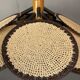 Lampe suspendue en macramé avec ventilateur uchiwa en fibre de rotin, années 1970.