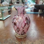 Petit vase soliflore Murano Millefiori et inclusions d'or – 1960