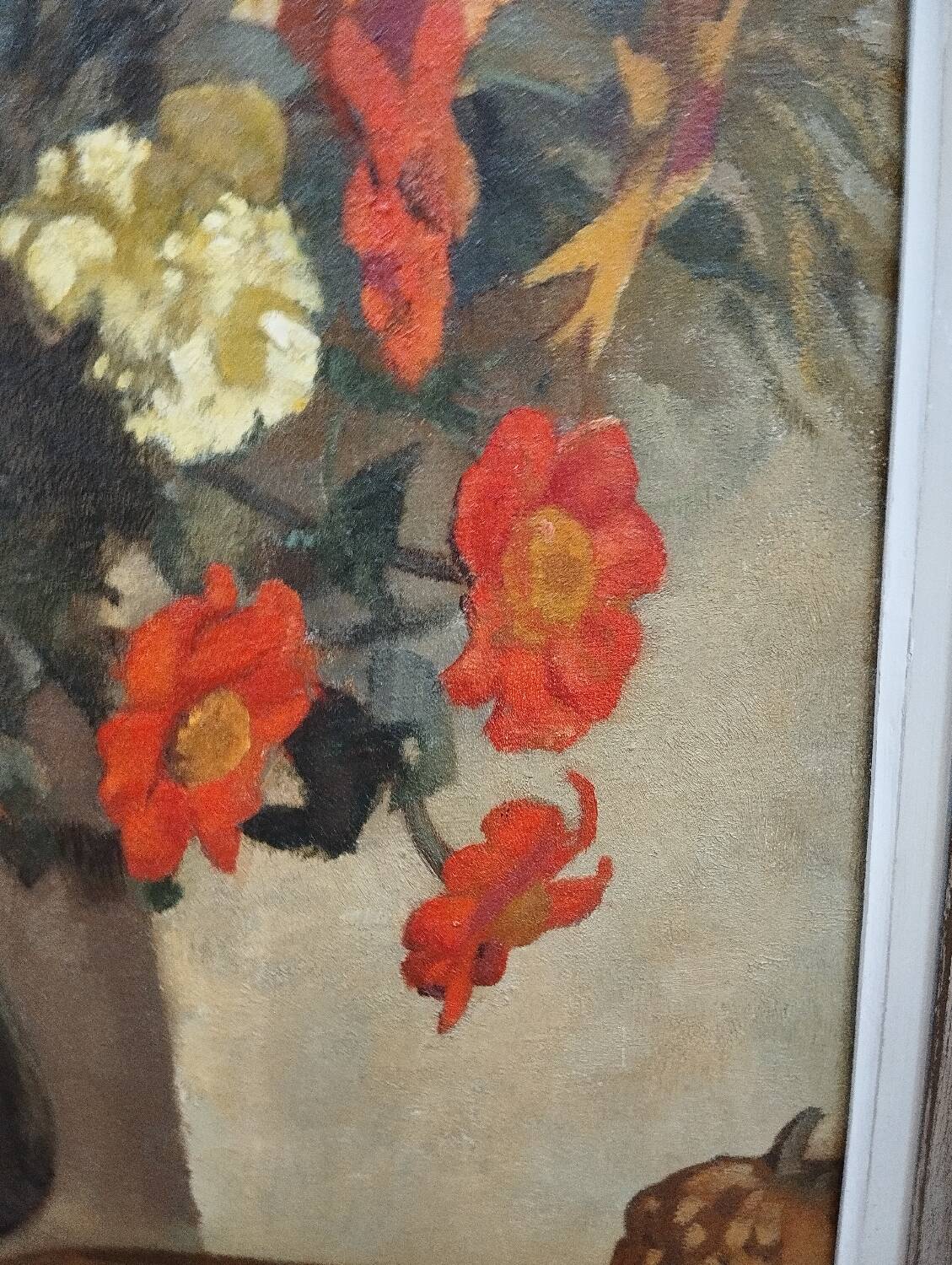 Painting "yellow bouquet of September" signed Charigny