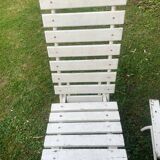 Complete garden furniture set in wood and metal